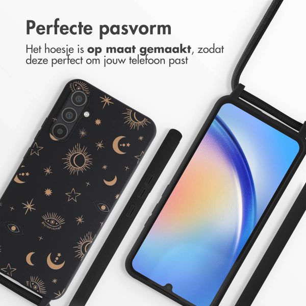 imoshion Siliconen design hoesje met koord Samsung Galaxy A34 (5G) - Sky Black