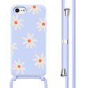 imoshion Siliconen design hoesje met koord iPhone SE (2022 / 2020) / 8 / 7 - Lila Flower Distance