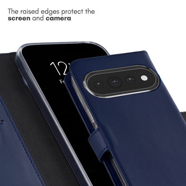 Selencia Genuine Leather Wallet Case Google Pixel 11 / 11 Pro - Dark Blue