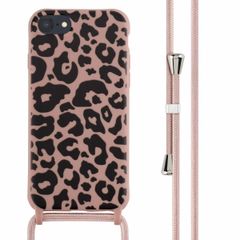 imoshion Siliconen design hoesje met koord Apple iPhone SE (2022 / 2020) / 8 / 7 - Animal Pink