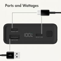 imoshion Ultra Series Aluminium Powerbank 20,000 mAh - Quick Charge and Power Delivery - Black