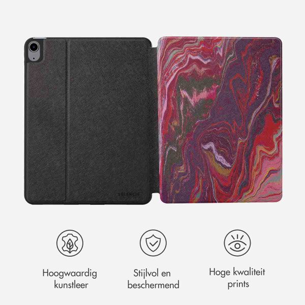 Selencia Vivid tablethoes Apple iPad Air 11 inch (2025) M3 / (2024) M2 / Air 5 (2022) / Air 4 (2020) - Marble Plum