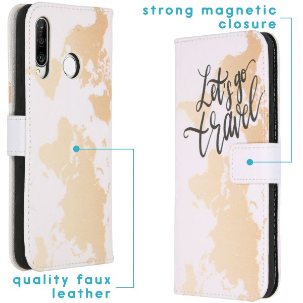 imoshion Design Softcase Bookcase Huawei P30 Lite - Let's Go Travel