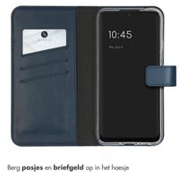 Selencia Echt Leren Bookcase Samsung Galaxy A34 (5G) - Blauw