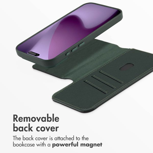 Accezz 2-in-1 Leather Bookcase with MagSafe Apple iPhone 17 Pro Max - Cedar Green