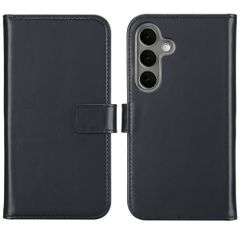 Selencia Echt Leren Bookcase Samsung Galaxy S25 - Zwart
