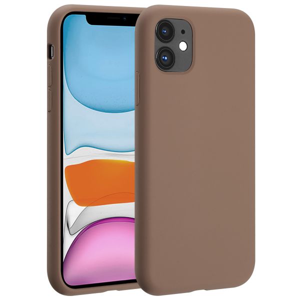 Accezz Liquid Silicone Backcover met MagSafe iPhone 11 - Lichtbruin