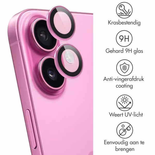 imoshion 2 Pack Camera lens protector Apple iPhone 16 / 16 Plus - Roze