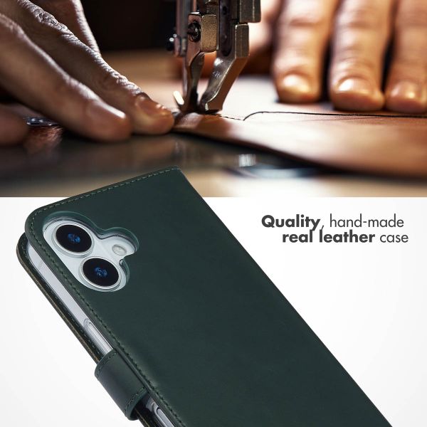 Selencia Genuine Leather Book Case Apple iPhone 17 - Green