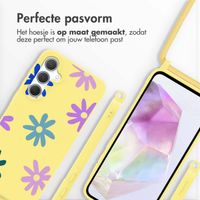 imoshion Siliconen design hoesje met koord Samsung Galaxy A35 - Yellow Flower Distance