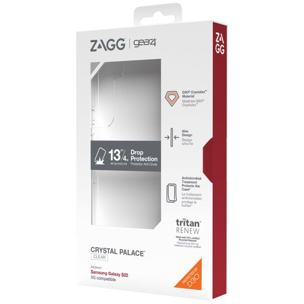 ZAGG Crystal Palace Backcover Samsung Galaxy S22 - Transparant