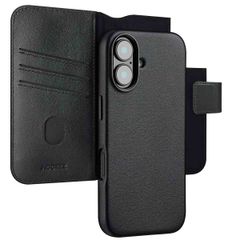 Accezz 2-in-1 Leather Bookcase with MagSafe Apple iPhone 16 - Onyx Black