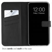 Selencia Genuine Leather Book Case Samsung Galaxy S26 FE - Black