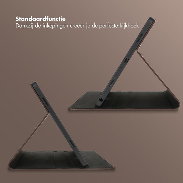 Selencia Riva Bookcase Samsung Galaxy Tab A11 Plus - Mocha Brown