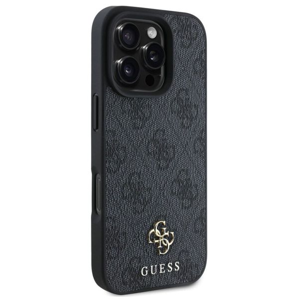 Guess 4G Metal Logo Backcover MagSafe iPhone 16 Pro Max - Zwart