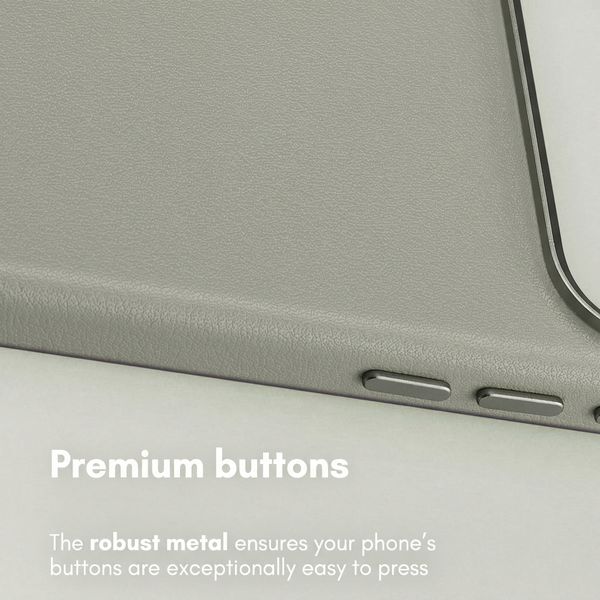 Accezz Leather Case with MagSafe Apple iPhone 18 Pro / 17 Pro - Light Grey