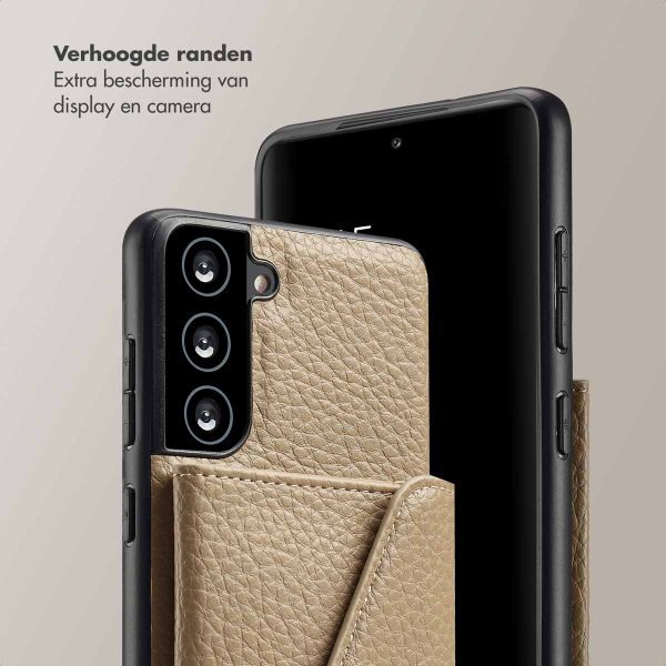 Selencia Sera Koordhoes met pashouder envelop Samsung Galaxy S21 FE - Beige