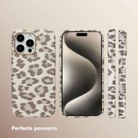 Selencia Sabi Backcover Panterprint met MagSafe Apple iPhone 15 Pro Max - Soft Ivory