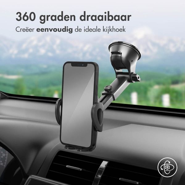 imoshion Telefoonhouder auto - Verstelbaar - Universeel - Carbon - Dashboard / Raam - Zwart