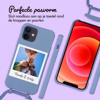 Gepersonaliseerd Color Backcover MagSafe met afneembaar koord en polaroid  iPhone 12 Pro - Ash Blue