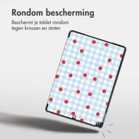 imoshion Design Trifold Bookcase Apple iPad 9 (2021) 10.2 inch / iPad 8 (2020) 10.2 inch / iPad 7 (2019) 10.2 inch - Cherry Check