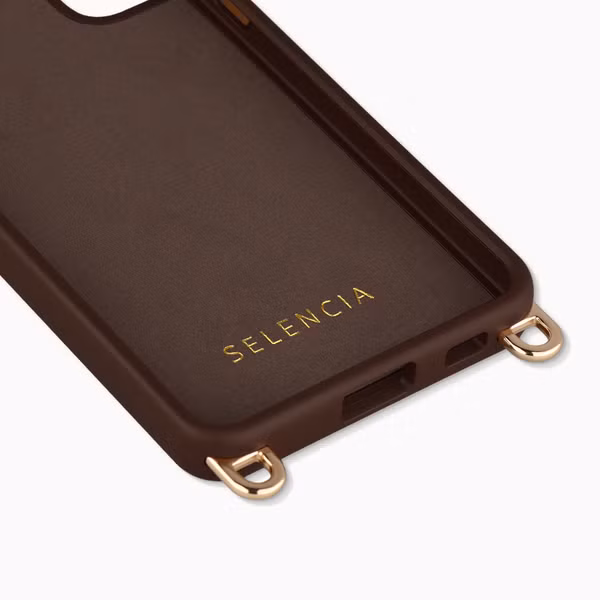 Selencia Rivièra MagSafe Backcover met afneembare haakjes Samsung Galaxy S21 - Choco Brown