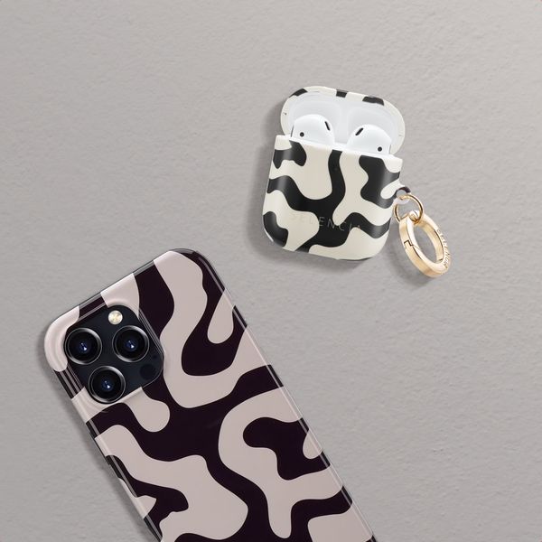 Selencia Vivid case  Apple AirPods 1 / 2 - Art Wave Black