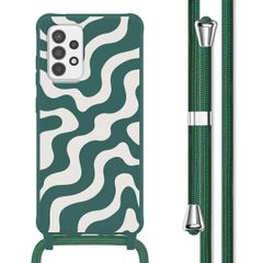 imoshion Siliconen design hoesje met koord Samsung Galaxy A52(s) / (5G/4G) - Petrol Green Groovy