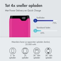 imoshion Powerbank 20.000 mAh - Quick Charge en Power Delivery - Hot Pink