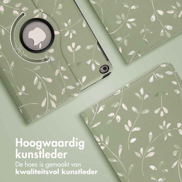 imoshion 360° Draaibare Design Bookcase Apple iPad 6 (2018) 9.7 inch / iPad 5 (2017) 9.7 inch - Green Flowers