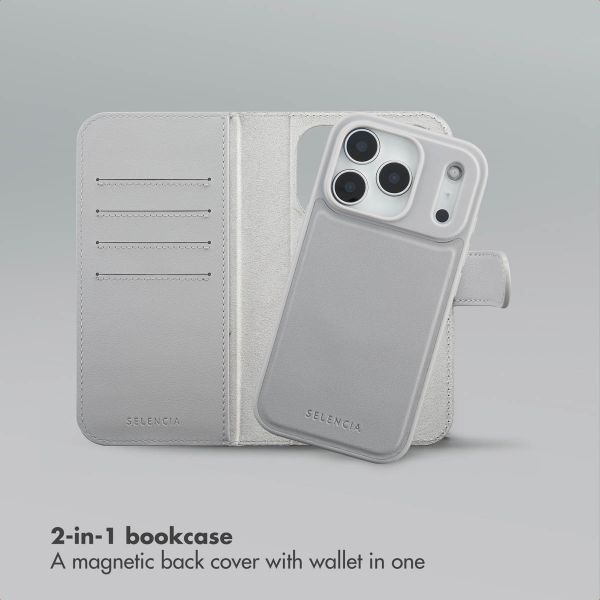 Selencia Olyn Detachable Bookcase with MagSafe Apple iPhone 17 Pro - Grey