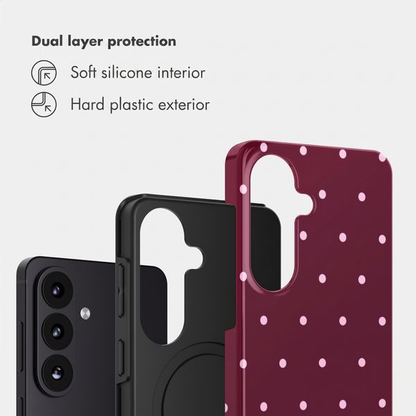 Selencia Vivid Case with MagSafe Samsung Galaxy S26 FE - Happy Dots Burgundy