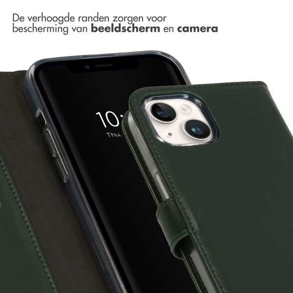 Selencia Echt Leren Bookcase Apple iPhone 15 - Groen