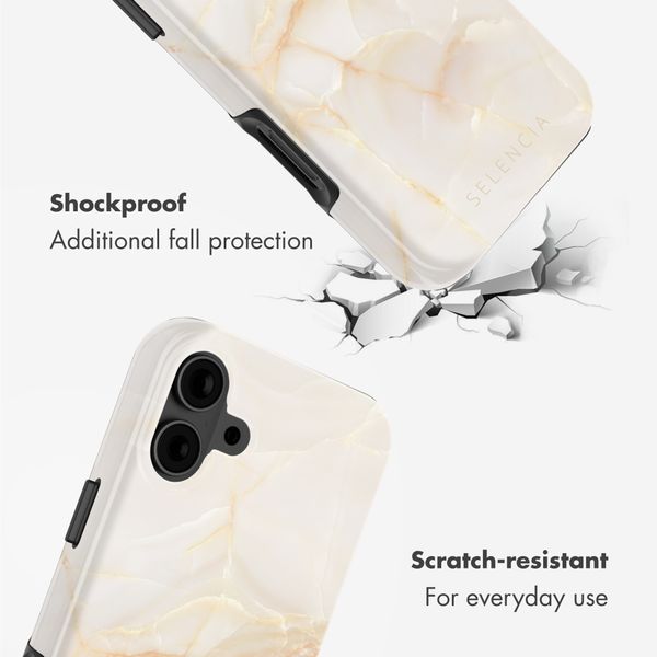Selencia Vivid Back Cover with MagSafe Apple iPhone 16 - Golden Beige Marble