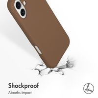 Accezz Liquid Silicone Back Cover with MagSafe Apple iPhone 16 - Light brown