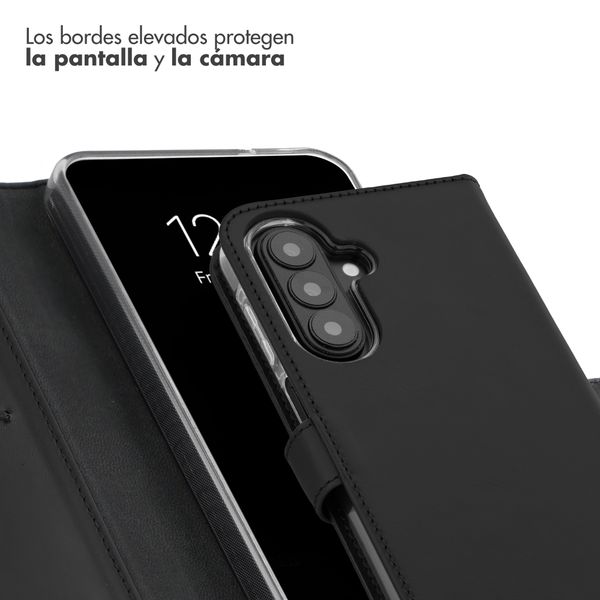 Selencia Echt Leren Bookcase Samsung Galaxy A27 (5G) - Zwart