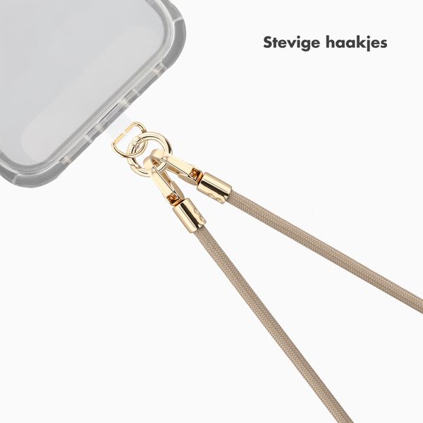 Selencia Universeel Telefoonkoord met 2 haken - verstelbaar - Beige