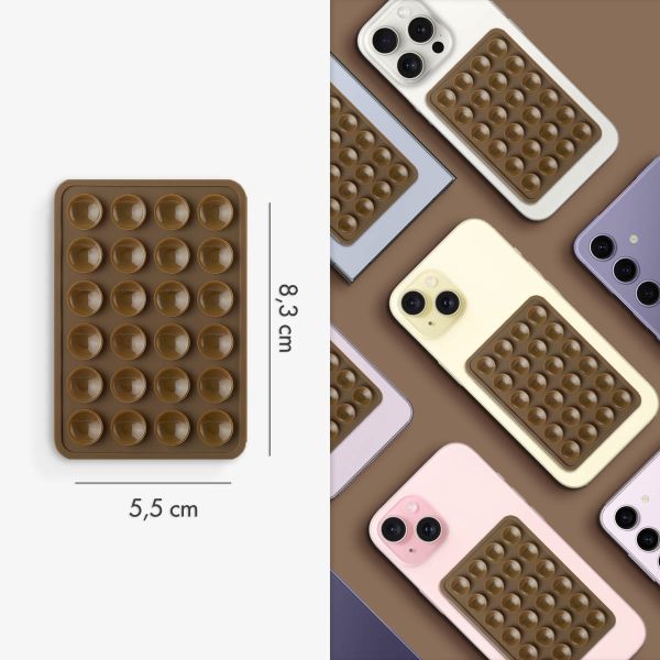 Selencia 2-Pack Telefoonhouder Zuignap - Mocha Brown
