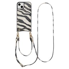 Selencia Nova Telefoonhoes met Koord en Pashouder Apple iPhone 14 / 13 - Zazzy Zebra