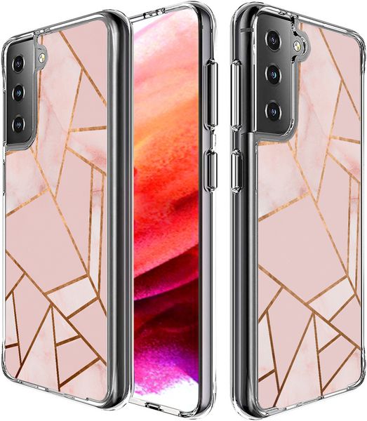 imoshion Design hoesje Samsung Galaxy S21 FE - Grafisch Koper / Roze