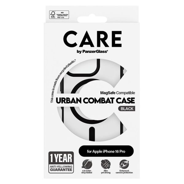 CARE by PanzerGlass Urban Combat Case MagSafe Apple iPhone 16 Pro - Urban Combat Black