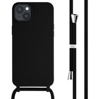 imoshion Siliconen hoesje met koord Apple iPhone 15 Plus - Zwart
