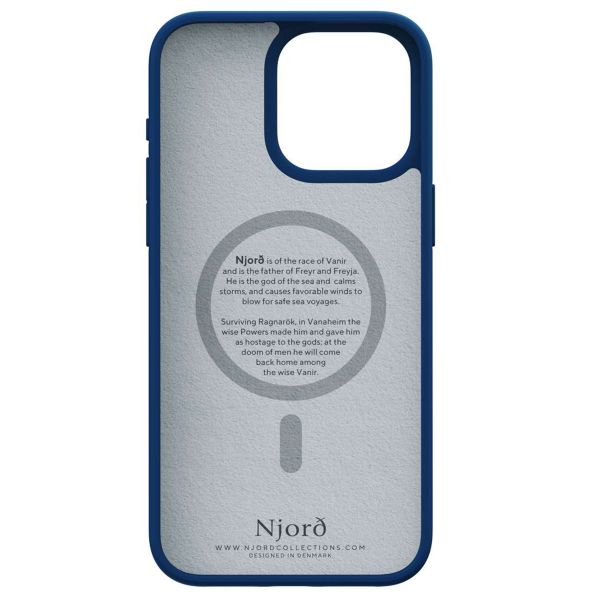 Njorð Collections Suède Comfort+ Case MagSafe iPhone 15 Pro Max - Blue