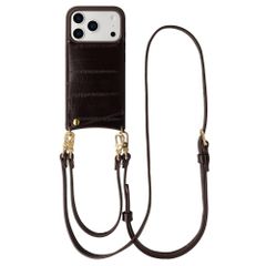 Selencia Nova Real Leather Back Cover with Card Holder Apple iPhone 17 Pro - Dark Chocolate