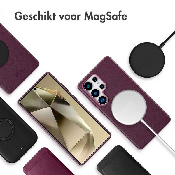 Accezz MagSafe Leather Backcover Samsung Galaxy S25 Ultra - Heath Purple