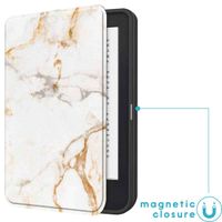 imoshion Design Slim Soft Case Sleepcover Kobo Clara 2E / Tolino Shine 4 - White Marble