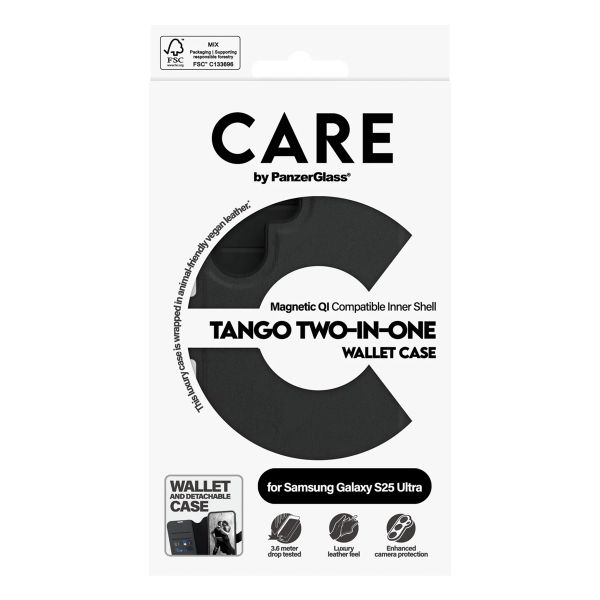 CARE by PanzerGlass Tango 2 in 1 Wallet Case MagSafe Samsung Galaxy S25 Ultra - Black