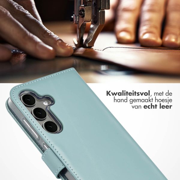 Selencia Echt Leren Bookcase Samsung Galaxy S25 Plus - Air Blue