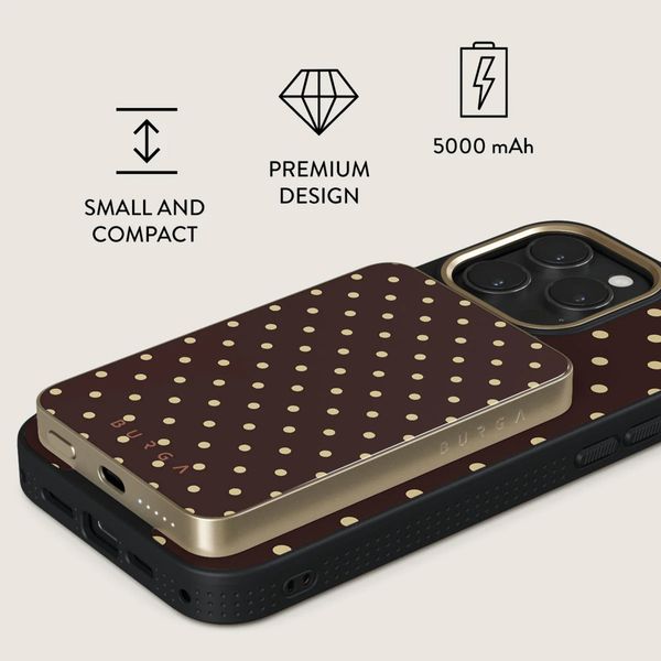 Burga Magnetic Powerbank 5,000 mAh - MagSafe and Qi2 - Sorry Busy / Gold