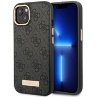 Guess 4G Logo Monogram Backcover MagSafe Apple iPhone 14 - Zwart